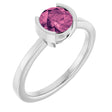 14K White Gold Natural Pink Tourmaline Ring
