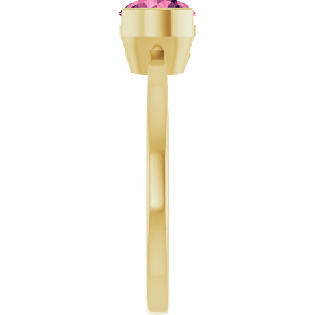 14K Yellow Gold Natural Pink Tourmaline Ring