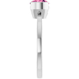 14K White Gold Natural Pink Tourmaline Ring