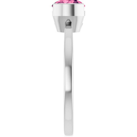 14K White Gold Natural Pink Tourmaline Ring