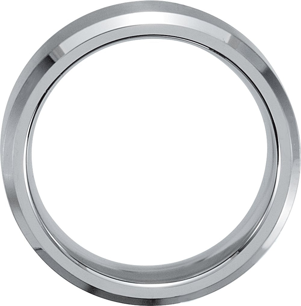 Stainless Steel 7 mm Beveled-Edge Inlay Flat Band Size 7