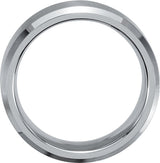 Stainless Steel 7 mm Beveled-Edge Inlay Flat Band Size 7
