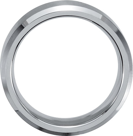 Stainless Steel 7 mm Beveled-Edge Inlay Flat Band Size 7