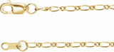 14K Yellow Gold 1.5 mm Adjustable Figaro 16-18" Chain
