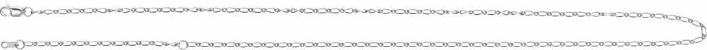 14K White Gold 1.5 mm Adjustable Figaro 16-18" Chain