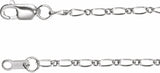 14K White Gold 1.5 mm Adjustable Figaro 16-18" Chain