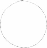 14K White Gold 1.5 mm Figaro 24" Chain