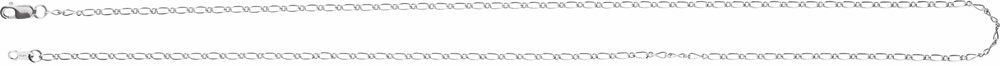 14K White 1.5 mm Figaro 16" Chain