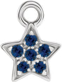 14K White Petite Pavé™ Natural Blue Sapphire Star Dangle