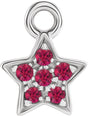 14K White Petite Pavé™ Natural Ruby Star Dangle