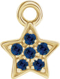 14K Yellow Petite Pavé™ Natural Blue Sapphire Star Dangle