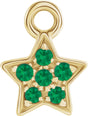 14K Yellow Petite Pavé™ Natural Emerald Star Dangle