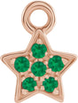 14K Rose Petite Pavé™ Natural Emerald Star Dangle