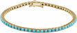 14K Yellow Natural Turquoise Line 7 1/2" Bracelet