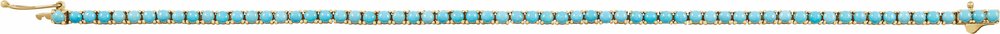 14K Yellow Natural Turquoise Line 7 1/2" Bracelet