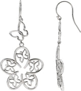Sterling Silver  Butterfly & Flower Earrings
