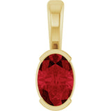 14K Yellow Gold Lab-Grown Ruby Pendant