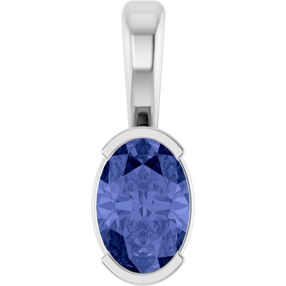 Platinum Natural Tanzanite Solitaire Pendant 