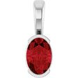 14K White Gold Lab-Grown Ruby Pendant