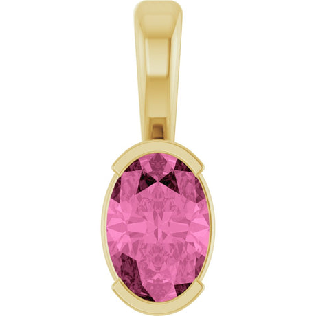 14K Yellow Gold Lab-Grown Pink Sapphire Pendant