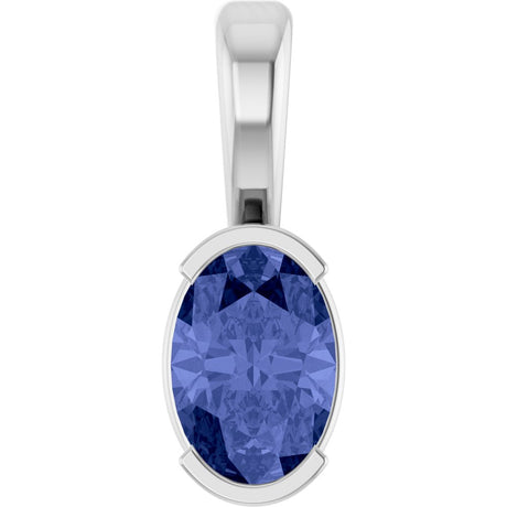 Platinum Natural Tanzanite Solitaire Pendant 
