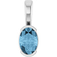 14K White Gold Natural Sky Blue Topaz Pendant