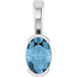 14K White Gold Natural Sky Blue Topaz Pendant