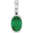 14K White Gold Lab-Grown Emerald Pendant