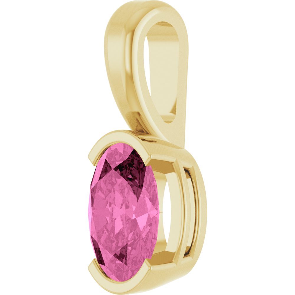 14K Yellow Gold Lab-Grown Pink Sapphire Pendant