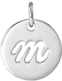 Sterling Silver Script Initial M Pendant