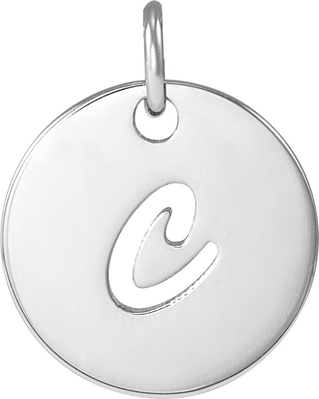 Sterling Silver Script Initial C Pendant