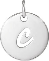 Sterling Silver Script Initial C Pendant