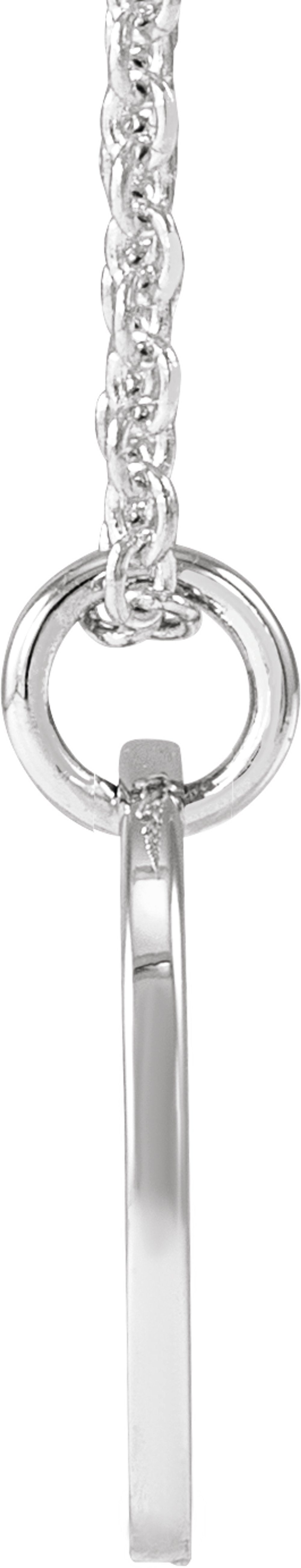 Sterling Silver Script Initial M 16-18" Necklace 