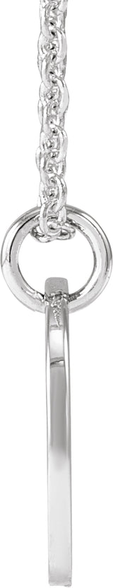 Sterling Silver Script Initial M 16-18" Necklace 