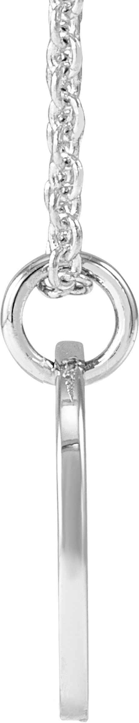 Sterling Silver Script Initial M 16-18" Necklace 