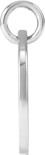 14K White Script Initial A Pendant