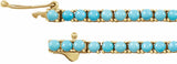 14K Yellow Natural Turquoise Line 7 1/2" Bracelet