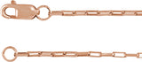 14K Rose 1.2 mm Elongated Box 24" Chain