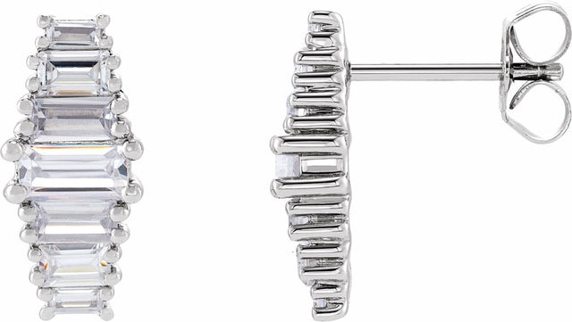 14K White Gold 1 1/2 CTW Lab-Grown Diamond Earrings