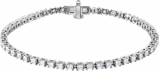 14K White Gold 2 1/2 CTW Lab-Grown Diamond 7" Line Bracelet