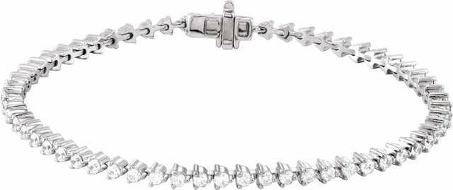 14K White Gold 3 CTW Lab-Grown Diamond 7 1/4" Line Bracelet