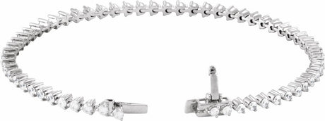 14K White Gold 3 CTW Lab-Grown Diamond 7 1/4" Line Bracelet