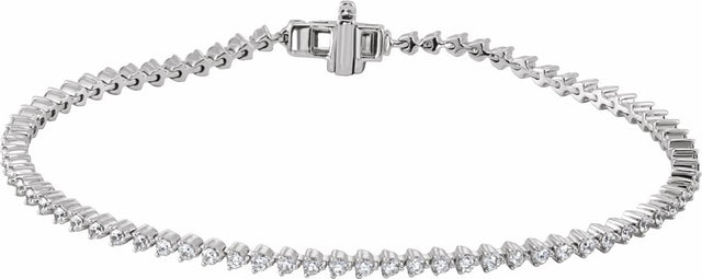 14K White Gold 2 CTW Lab-Grown Diamond 7 1/4" Line Bracelet