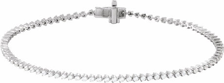 14K White 1 1/2 CTW Lab-Grown Diamond 7 1/4" Line Bracelet