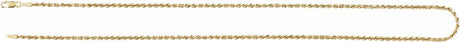 14K Yellow Gold 2 mm Hollow Rope 18" Chain