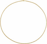 14K Yellow Gold 2 mm Hollow Rope 18" Chain
