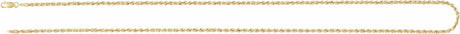 14K Yellow Gold 2 mm Hollow Rope 20" Chain