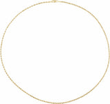 14K Yellow Gold 2 mm Hollow Rope 24" Chain
