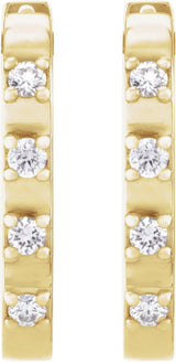 14K Yellow Gold 1/10 CTW Natural Diamond 14 mm Hoop Earrings