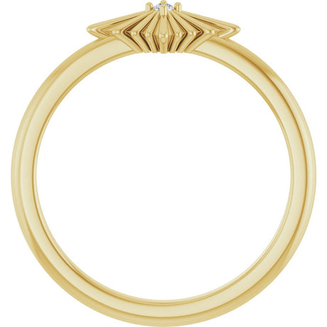 14K Yellow Gold .015 CT Natural Diamond Star Ring